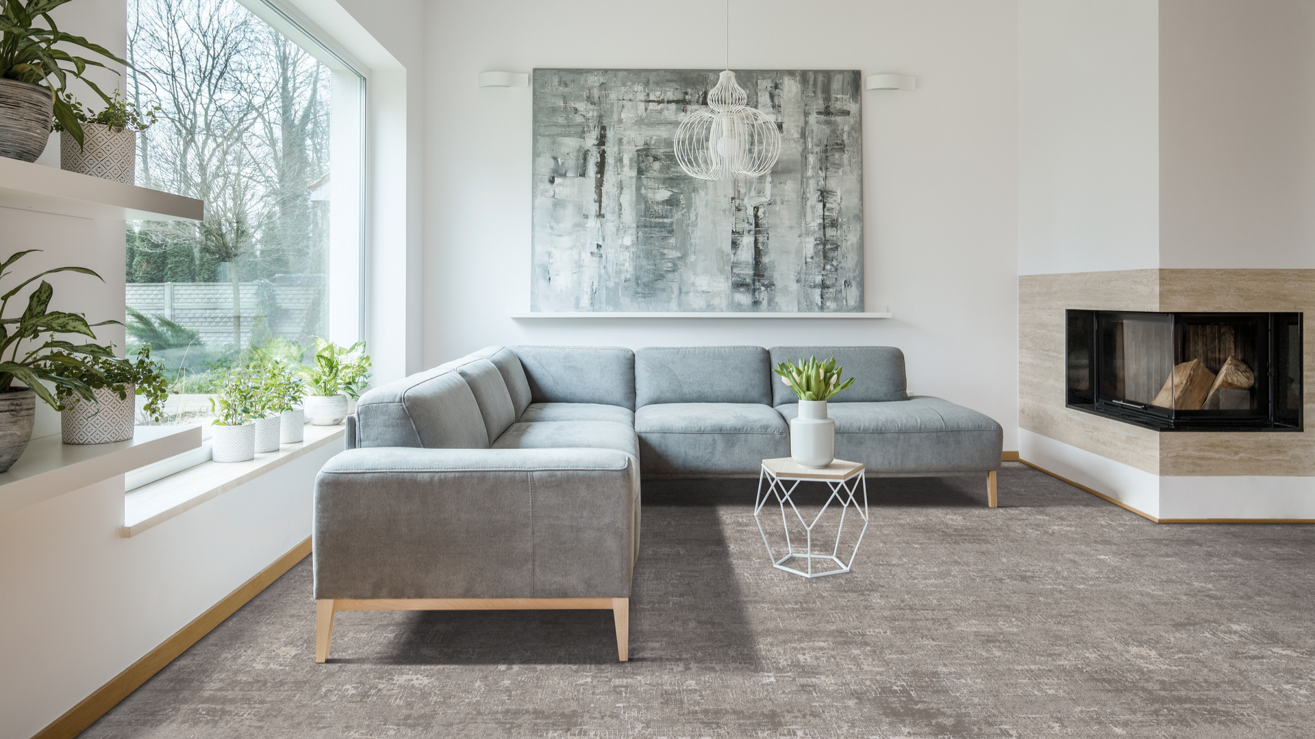 carpet installation in living room